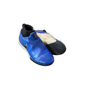 Nike‎ Indoor Soccer Shoes REACT PHANTOM Slip On Kid Blue Black Size 1.5